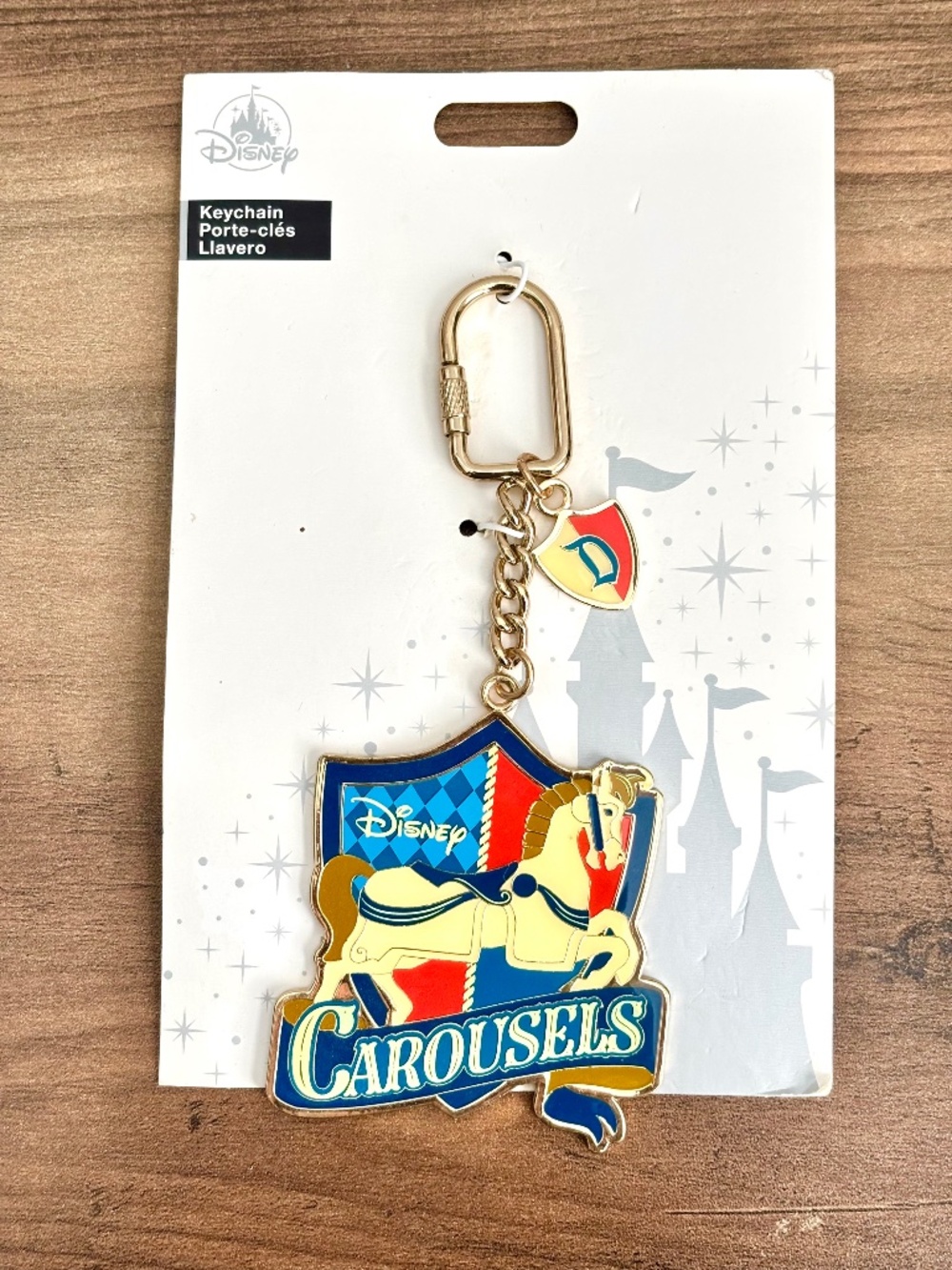 NEW Disney Parks D Horse Carousels Keychain Bag Clip Backpack Charm Tag NWT